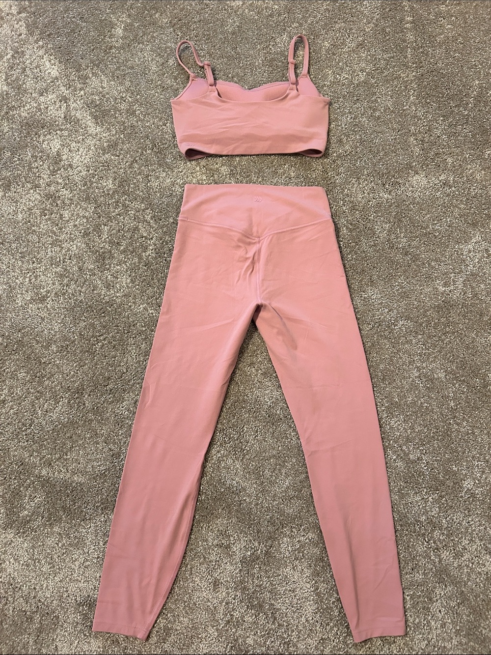 all in motion Mauve Pink Ruched Seamless Bralette & Leggings Set - Picture 2 of 3